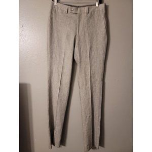 Robert Graham Modern Fit Russell Grey 100% Linen Dress Pants NWT Size 30R